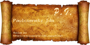 Paulcsenetz Ida névjegykártya